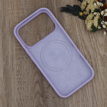 Чехол-накладка для iPhone 17 Pro, Silicon Case, магнитный (MagSafe), с дизайном, без лого, X-CASE, сиреневый