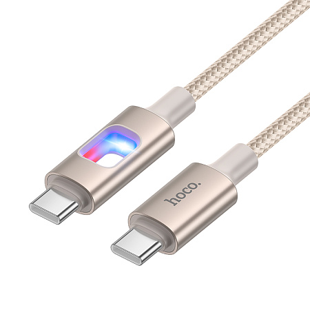 Кабель Type-C на Type-C, HOCO, U144, 1.2 м, 60W, цвет золотистый