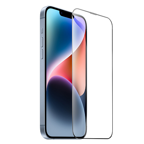 Защитное стекло на iPhone 13 (6.1)/13 Pro/14/16e, A777, HOCO, HD, черное