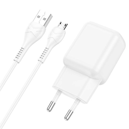 Сетевое зарядное устройство, 1 USB 2.1A (C96A), HOCO, Micro, белый