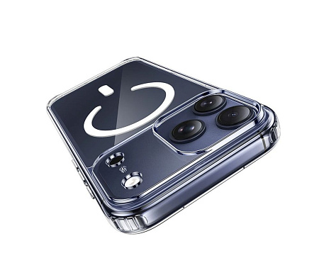 Чехол силиконовый для iPhone 17 Pro, Магнитный (MagSafe), HOCO, прозрачный