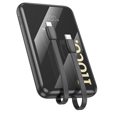 Универсальный Доп. Аккумулятор 10000mAh, Q37, HOCO, 1 USB (22.5W)+1 PD (20W)+Type-C+Lighting, черный