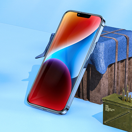 Защитное стекло на iPhone 13 (6.1)/13 Pro/14/16e, A32, HOCO, AR Anti-reflection tempered glass, черное