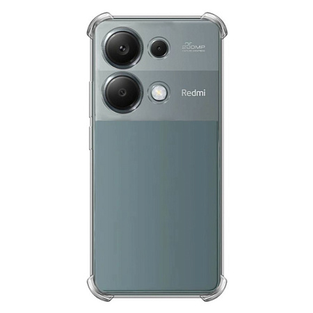 Чехол силиконовый для Xiaomi Redmi Note 13 Pro (4G)/Poco M6 Pro (4G),усиленные края c защитой камеры, X-CASE, прозрачный