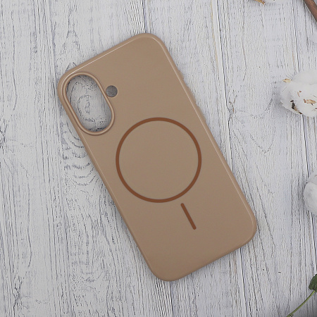 Чехол-накладка для iPhone 16, глянцевый, магнитный (MagSafe), без лого, X-CASE, бежевый