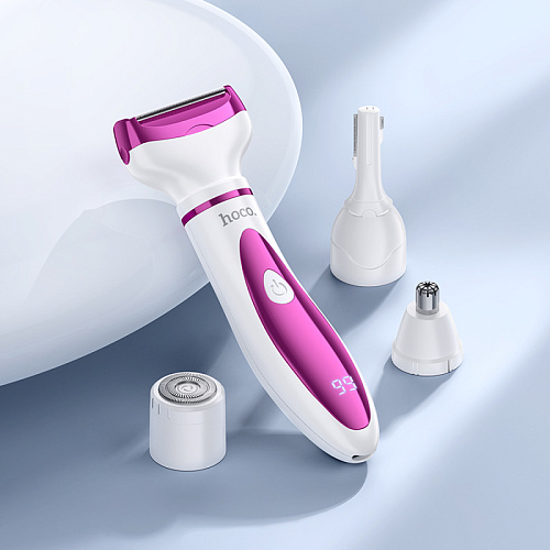 Триммер женский 4 в 1, HP80 4 в 1, HOCO, вес 91 г, белый с розовым