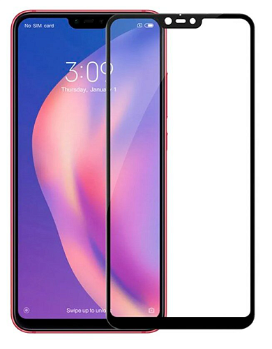 Защитное стекло на Xiaomi Mi 8 Lite/ Note 6, 9D, черный, X-CASE