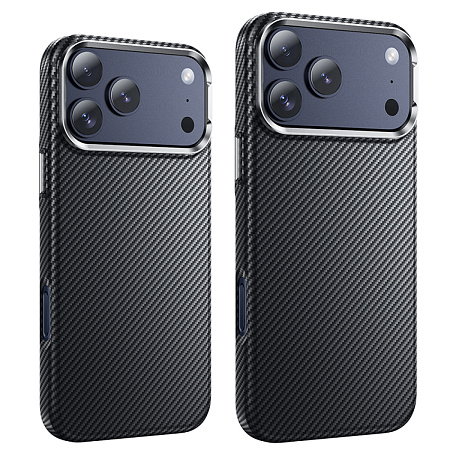 Чехол для iPhone 17 Pro Max, карбон, Магнитный (MagSafe), AS13, HOCO, черный