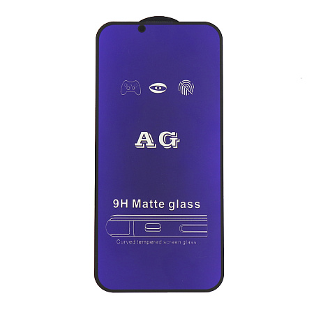 Защитное стекло на iPhone 13/13 Pro/14/16e (6.1), Anti-blue ray матовый, черное, X-CASE