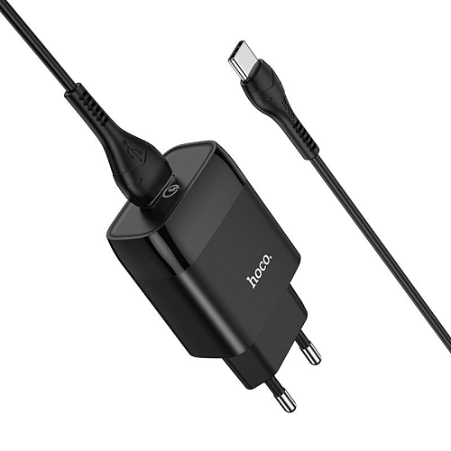 Сетевое зарядное устройство, 1 USB 3.0A (C72Q), HOCO, Type-C, черный