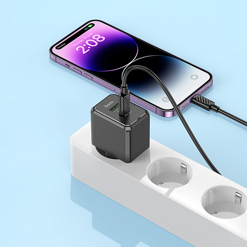 Сетевое зарядное устройство, 1 PD 20W + 1 USB 3.0 QC (CS14A), HOCO, черный