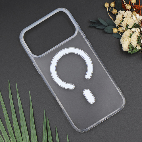 Чехол силиконовый для iPhone 17 Pro, Магнитный (MagSafe), X-CASE, прозрачный