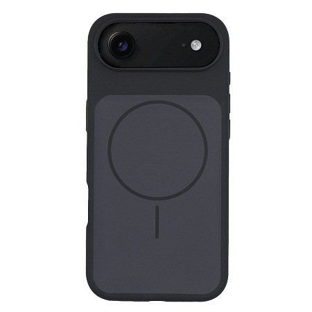 Чехол-накладка для iPhone 17 Air, Silicon Case, магнитный (MagSafe), с дизайном, без лого, X-CASE, черный