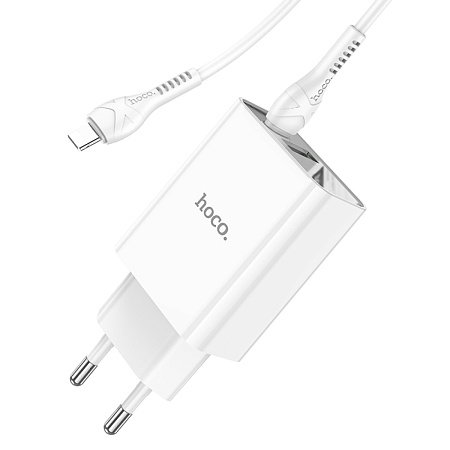 Сетевое зарядное устройство, 1 PD 20W + 1 USB 3.0 QC (C100A), HOCO, Type-C to Lightning, белый