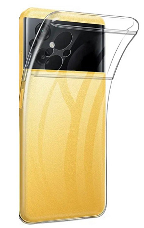 Чехол силиконовый для Xiaomi Poco M5 (4G), c защитой камеры, X-CASE, прозрачный