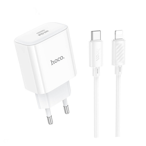 Сетевое зарядное устройство, 1 PD 30W (C76A Pro), HOCO, Type-C to Lightning, белый