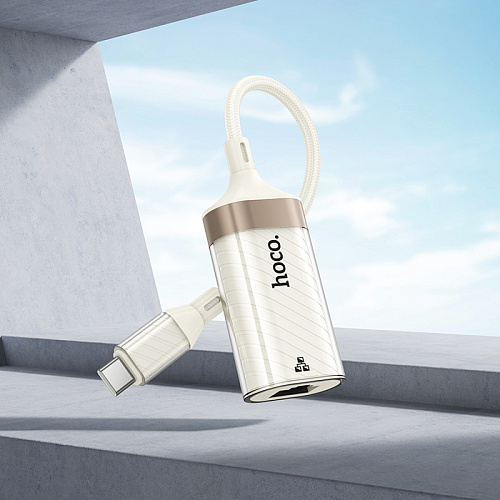 Переходник с Type-C на RJ45, UA41B, HOCO, 100mbps, сеть: 10/100Mbps, белый