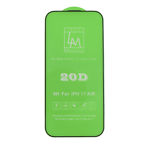 Защитное стекло на iPhone 17 Air, 20D, прозрачное с черной рамкой, X-CASE