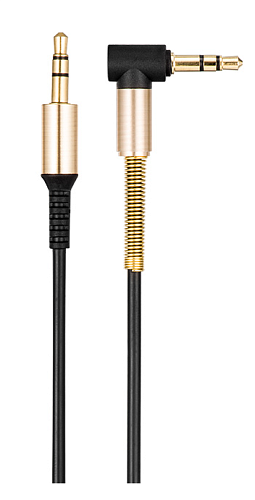 AUX Audio кабель 3,5 мм, UPA02, HOCO, черный, угловой