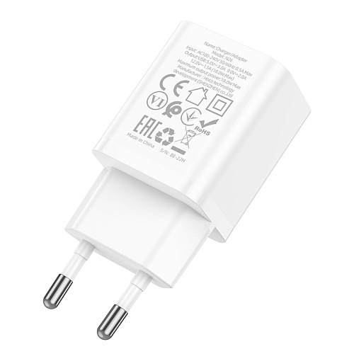 Сетевое зарядное устройство, 1 USB 3.0 QC (N26), HOCO, белый