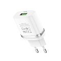Сетевое зарядное устройство, 1 USB 3.0A (C12Q), HOCO, белый