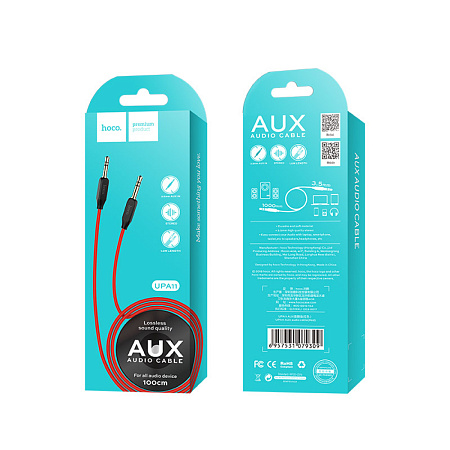 AUX Audio кабель 3,5 мм, UPA11, HOCO, черный