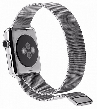 Ремешок на руку для Apple Watch 42/44/45/49 мм, Milanese loop, серый