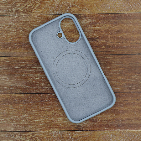 Чехол-накладка для iPhone 16, Silicon Case, магнитный (MagSafe), без лого, X-CASE, светло-голубой