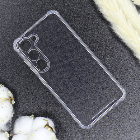 Чехол силиконовый для Samsung Galaxy S23, усиленные края, с защитой камеры, X-CASE, прозрачный