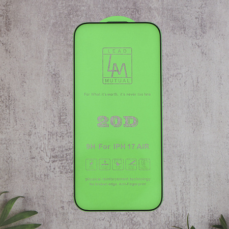 Защитное стекло на iPhone 17 Air, 20D, прозрачное с черной рамкой, X-CASE