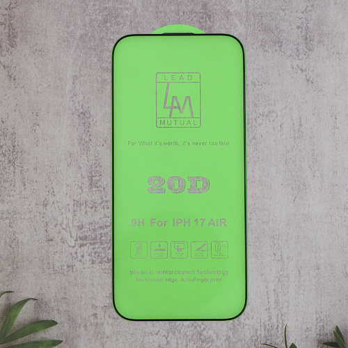 Защитное стекло на iPhone 17 Air, 20D, прозрачное с черной рамкой, X-CASE