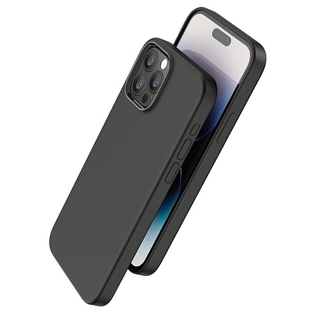 Чехол для iPhone 15 Pro, Silicone case, Магнитный (MagSafe), Pure series, HOCO, черный