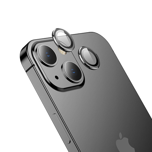 Защитное стекло для iPhone 15/15 Plus, V12 Plus, HOCO, на заднюю камеру, черный