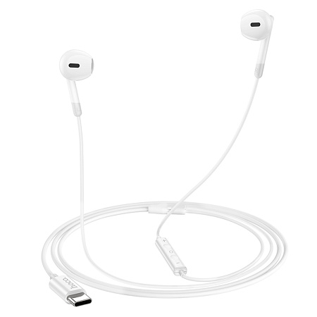 Проводные наушники M109, Type-C, Pure joy wire control earphones, HOCO, белый