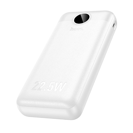 Универсальный Доп. Аккумулятор 20000mAh, J172A, HOCO, выход: 1 USB (22.5W), 1 PD (20W), с дисплеем, белый