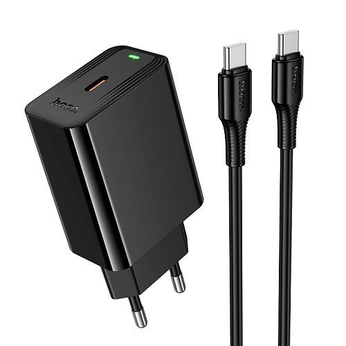 Сетевое зарядное устройство, 1 PD 20W  (CS93A), HOCO, Type-C to Type-C, черный