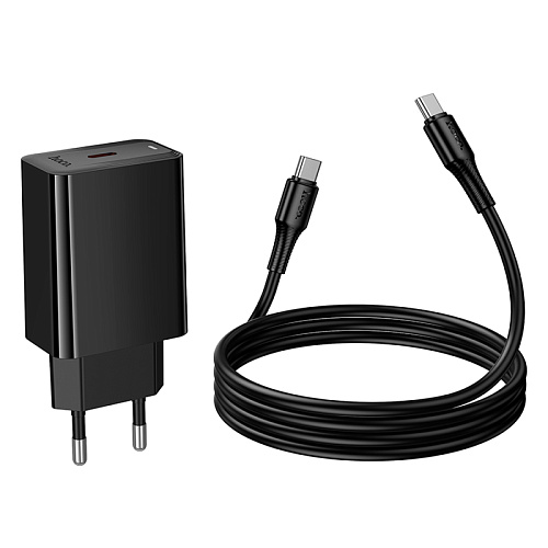 Сетевое зарядное устройство, 1 PD 20W  (CS93A), HOCO, Type-C to Type-C, черный