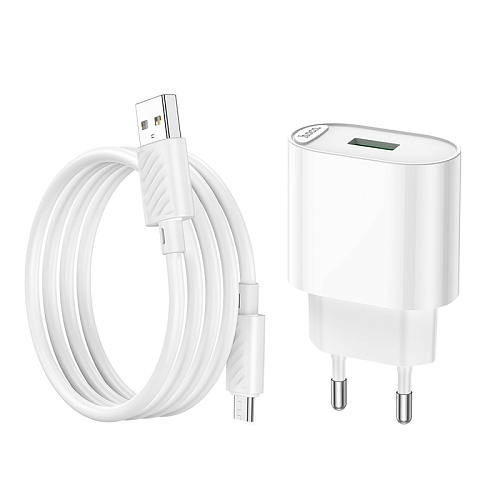 Сетевое зарядное устройство, 1 USB 3.0A 18W (C109A), HOCO, Micro, белый