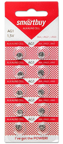 Батарейка часовая, AG1, LR621 (364/SR621SW) (1 Батарейка)
