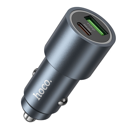 Автомобильное зарядное устройство, 1 USB QC3.0 18W, 1 PD 30W (Z60), HOCO, серый