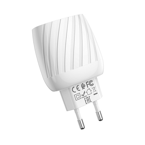 Сетевое зарядное устройство, 2 USB 2.4A (C78A), HOCO, белый