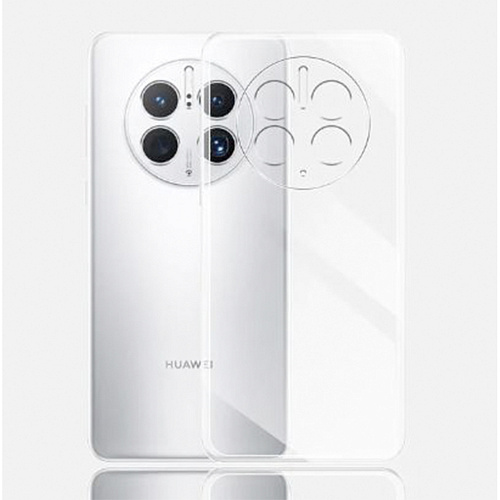 Чехол силиконовый для Huawei Mate 50 Pro, с защитой камеры, прозрачный