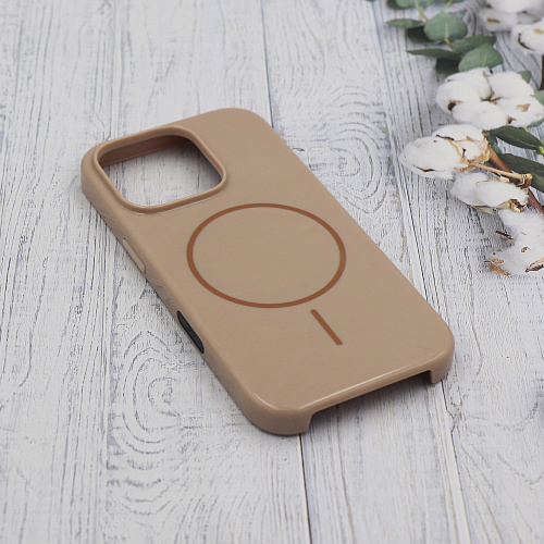 Чехол-накладка для iPhone 16 Pro, глянцевый, магнитный (MagSafe), без лого, X-CASE, бежевый