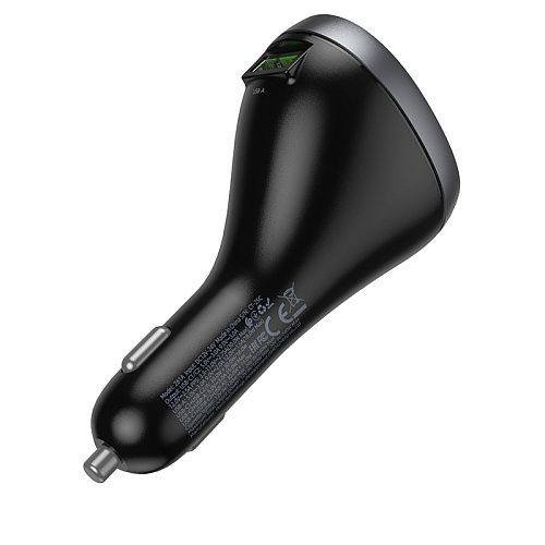 Разветвитель прикуривателя на 2 PD 60W +1 USB +1 прикуриватель, Z61A, с дисплеем, черный