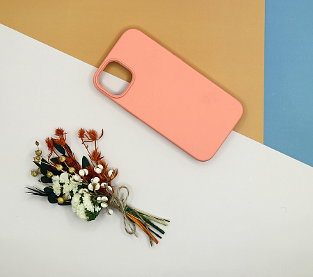 Чехол-накладка для iPhone 14, Silicon Case, без лого, лососевый