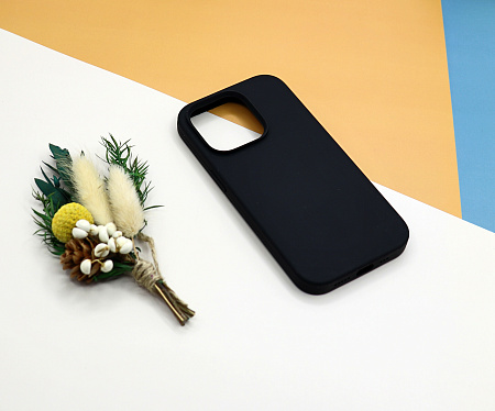 Чехол-накладка для iPhone 14 Pro, Silicon Case, без лого, черный