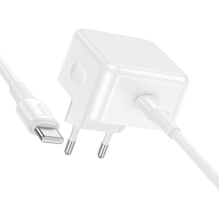 Сетевое зарядное устройство, 1 PD 40W (C161A), HOCO, Type-C to Type-C, цвет белый