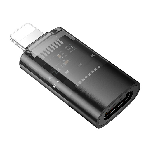 Переходник OTG Lightning, Lightning (папа) на USB (мама), UA36A, HOCO, черный