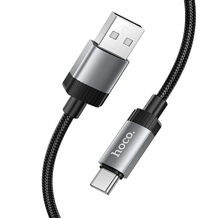 USB Кабель Type-C, HOCO, X117, 1 метр, цвет черный, ток до 3А