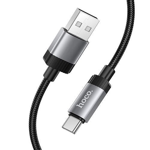 USB Кабель Type-C, HOCO, X117, 1 метр, цвет черный, ток до 3А